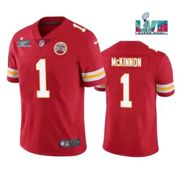 Men & Women & Youth Kansas City Chiefs #1 Jerick McKinnon Red Super Bowl LVII Patch Vapor Untouchable Limited Stitched Jersey->philadelphia eagles->NFL Jersey